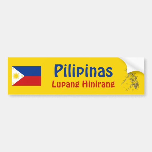 Philippinen-Flagge + Karten-Autoaufkleber Autoaufkleber (Vorne)