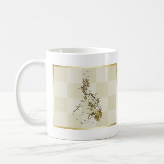 Philippinen-Flagge + Karten-Tasse Kaffeetasse (Links)
