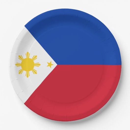 Philippinen-Flagge Pappteller (Vorderseite)