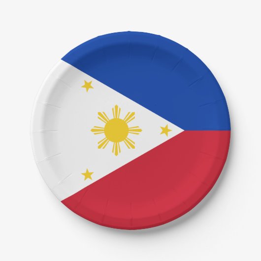 Philippinen-Flagge Pappteller (Vorderseite)