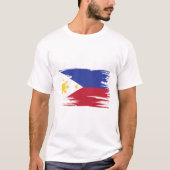 Philippinen Flagge Pinselspitzen Kunst T-Shirt (Vorderseite)
