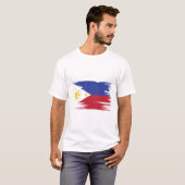 Philippinen Flagge Pinselspitzen Kunst T-Shirt (Vorne ganz)
