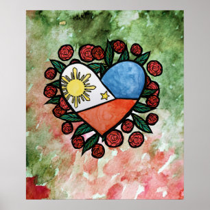 Philippinen-Flagge Poster