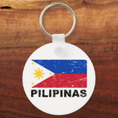 Philippinen-Flagge Vintag Schlüsselanhänger (Vorderseite)