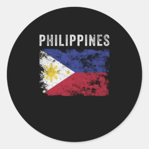 Philippinen-Flagge Vintage - Philippinische Flagge Runder Aufkleber