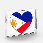 Philippinen-Flaggen-Herz Fotoblock (Links)