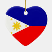 Philippinen-Flaggen-Herz Keramik Ornament (Hinten)