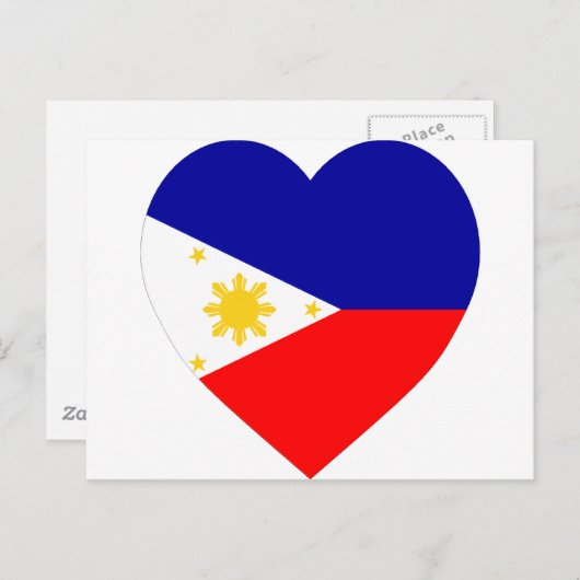 Philippinen-Flaggenherz Postkarte (Vorne/Hinten)