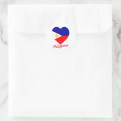 Philippinen-Flaggenherz Runder Aufkleber (Tasche)
