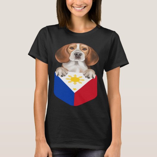 Philippinen Flaggenhund in Beagle T-Shirt (Vorderseite)
