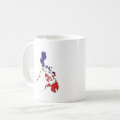 Philippinen-Flaggenkarte Kaffeetasse (Vorderseite Links)