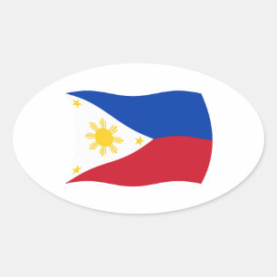 Philippinen-Flaggensticker Ovaler Aufkleber