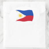 Philippinen-Flaggensticker Ovaler Aufkleber (Tasche)