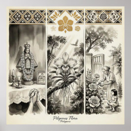 Philippinen Flora- Sampaguita · Waling-Waling · Ro Poster