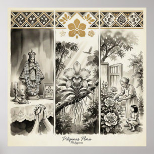 Philippinen Flora- Sampaguita · Waling-Waling · Ro Poster