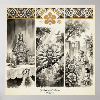 Philippinen Flora- Sampaguita · Waling-Waling · Ro Poster