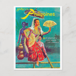Philippinen, Frauen in traditionellen, volkstümlic Postkarte