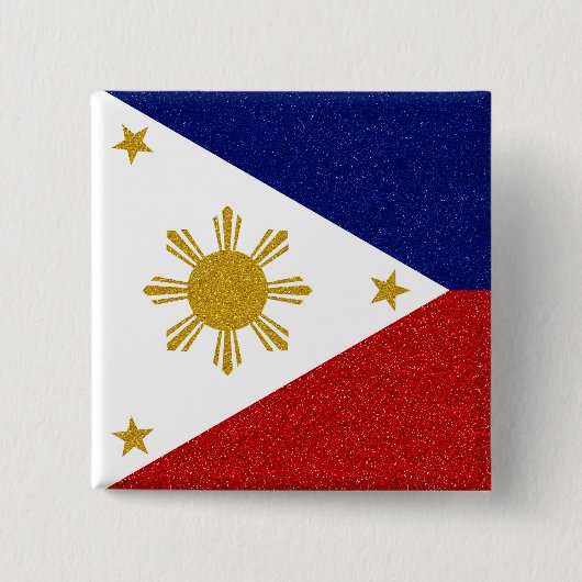 Philippinen-Glitzer-Flagge Button (Vorderseite)