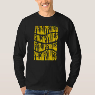 Philippinen Groovy Retro 60er 70er Stil Filipino S T-Shirt