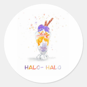 Philippinen Halo Halo Halo Aquarellpfropfpfropfpfr Runder Aufkleber