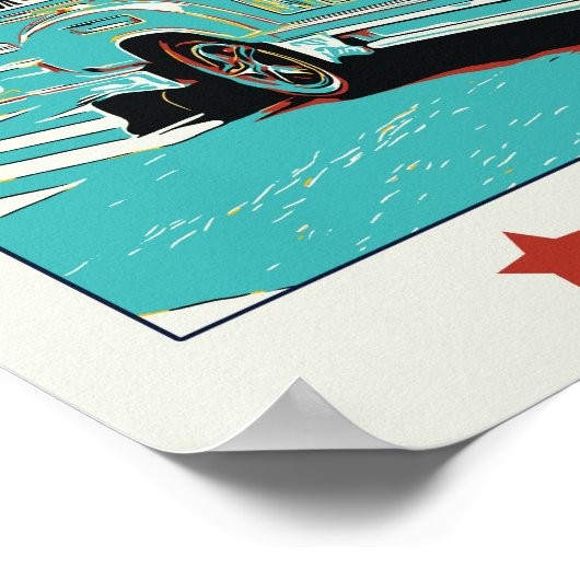 Philippinen, ikonischer Jeepney in Manila Poster (Ecke)