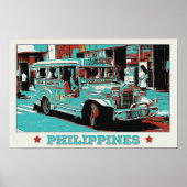 Philippinen, ikonischer Jeepney in Manila Poster (Vorne)