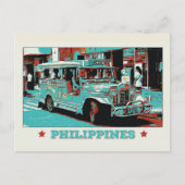 Philippinen, ikonischer Jeepney in Manila Postkarte (Vorderseite)