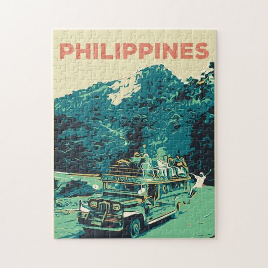 Philippinen, Jeepney in Luzon, zentrale Kordillera Puzzle (Vertikal)