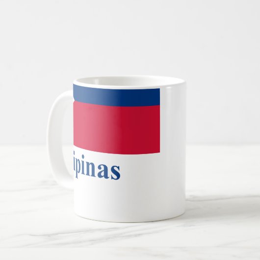 Philippinen kennzeichnen mit Namen auf Filipino Kaffeetasse (Vorderseite Links)