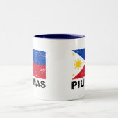 Philippinen kennzeichnen Vintages Zweifarbige Tasse (Mittel)