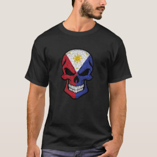 Philippinen lächeln Schädelflagge T-Shirt