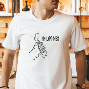 Philippinen Landkarte Kontur Grenze T-Shirt