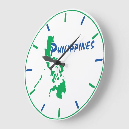Philippinen mapieren Wall Clock Große Wanduhr (Winkel)