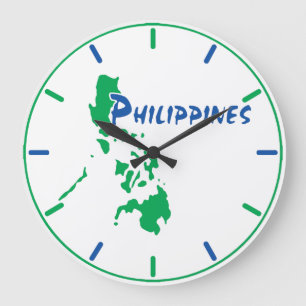 Philippinen mapieren Wall Clock Große Wanduhr
