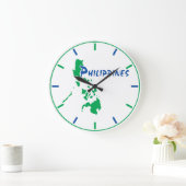 Philippinen mapieren Wall Clock Große Wanduhr (Zuhause)
