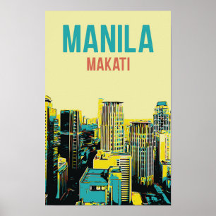 Philippinen, Metro Manila, Stadt Makati Gebäude Poster