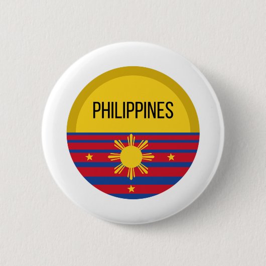 Philippinen Niedliche Design Ideenmuster Sunset Button (Vorderseite)