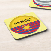 Philippinen Niedliche Design Ideenmuster Sunset Getränkeuntersetzer (Linke Seite)