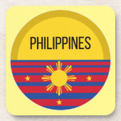 Philippinen Niedliche Design Ideenmuster Sunset Getränkeuntersetzer (Vorderseite)