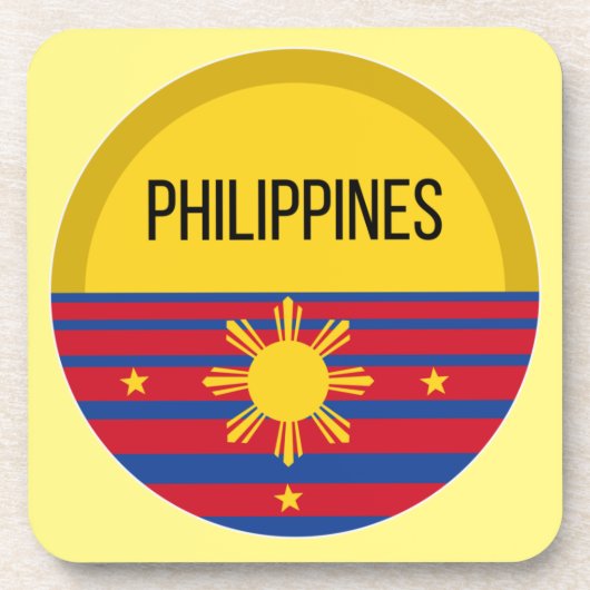 Philippinen Niedliche Design Ideenmuster Sunset Getränkeuntersetzer (Vorderseite)