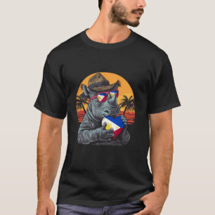 Philippinen Nilpferd Rhino Sonnenuntergang Pilipin T-Shirt