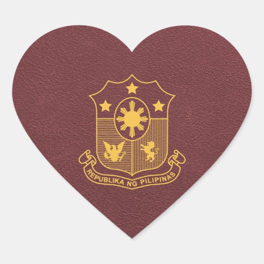 Philippinen-Pass Herz-Aufkleber (Vorderseite)