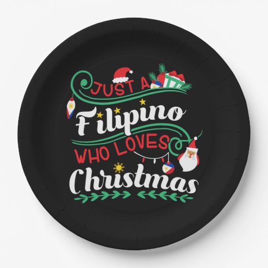 Philippinen - Philippinen Wer Lieben Weihnachten Pappteller (Vorderseite)
