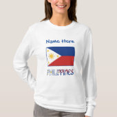 Philippinen Philippinische Flagge Blauer Personali T-Shirt (Vorderseite)