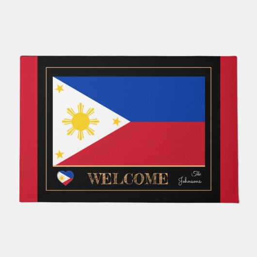 Philippinen & Philippinischer Flaggenstaat/Sport-W Fußmatte (Vorderseite)