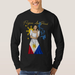 Philippinen Pinay Filipina Pride Islands Flag Girl T-Shirt