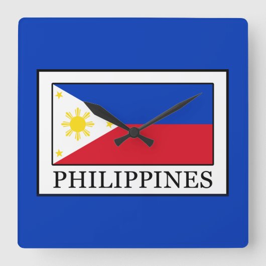 Philippinen Quadratische Wanduhr (Vorderseite)