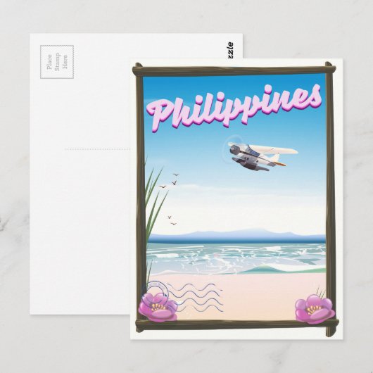 Philippinen Reiseplakat Postkarte (Vorne/Hinten)