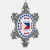 Philippinen Schneeflocken Zinn-Ornament (Links)