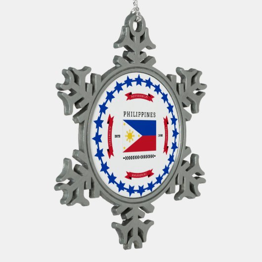 Philippinen Schneeflocken Zinn-Ornament (Links)